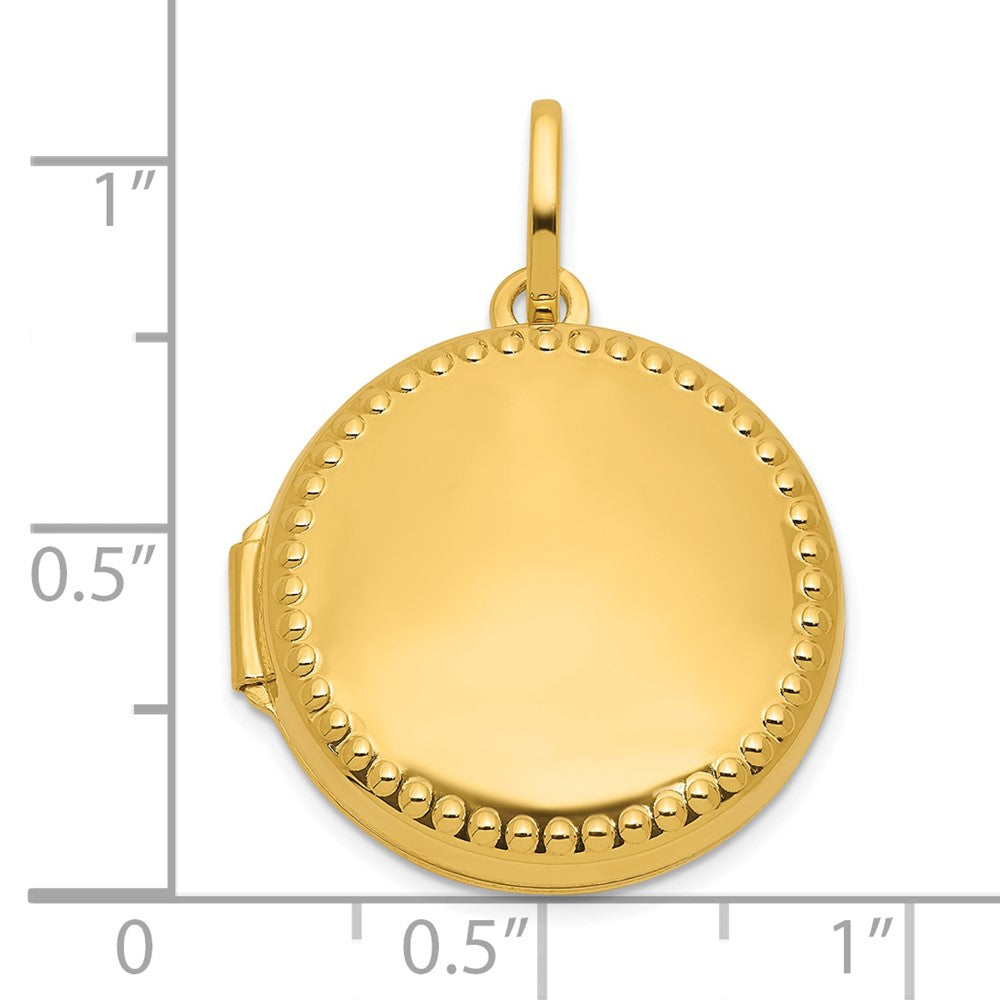 14k Polished with Border 20mm Round Locket