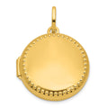 14k Polished with Border 20mm Round Locket