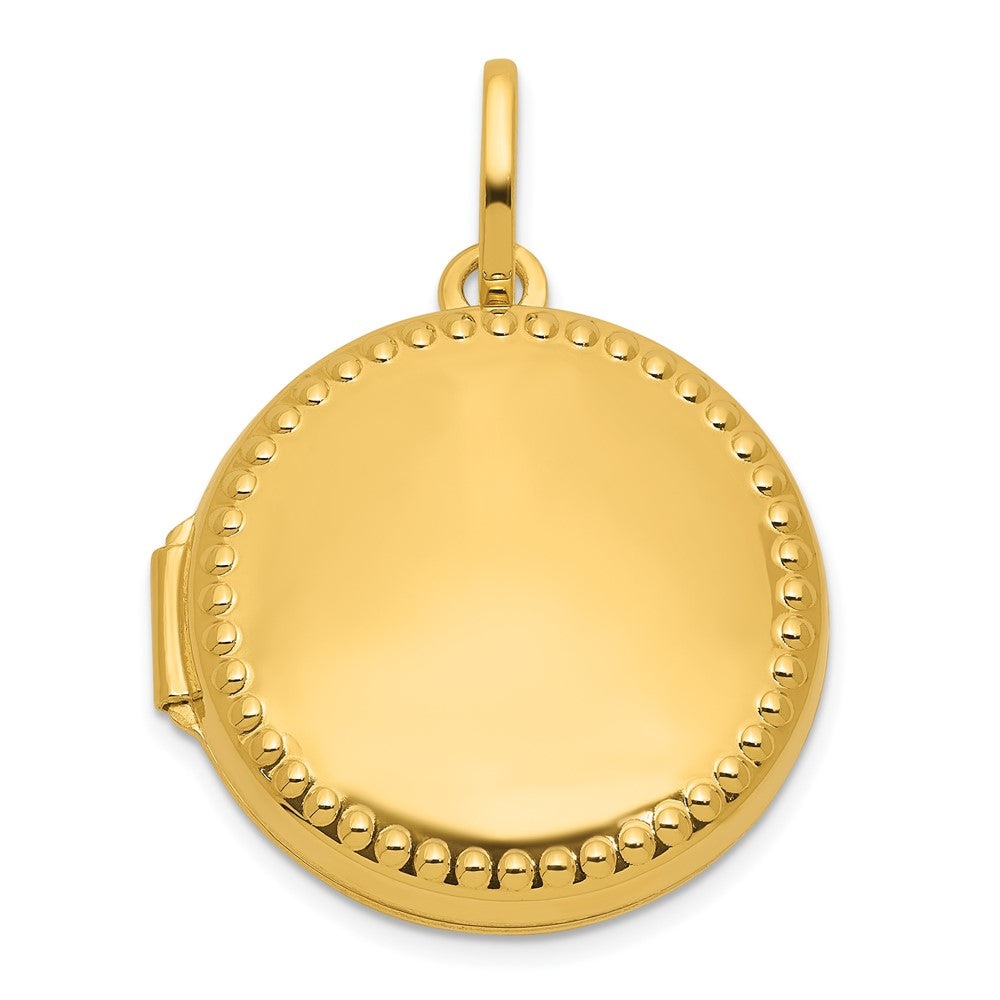 14k Polished with Border 20mm Round Locket