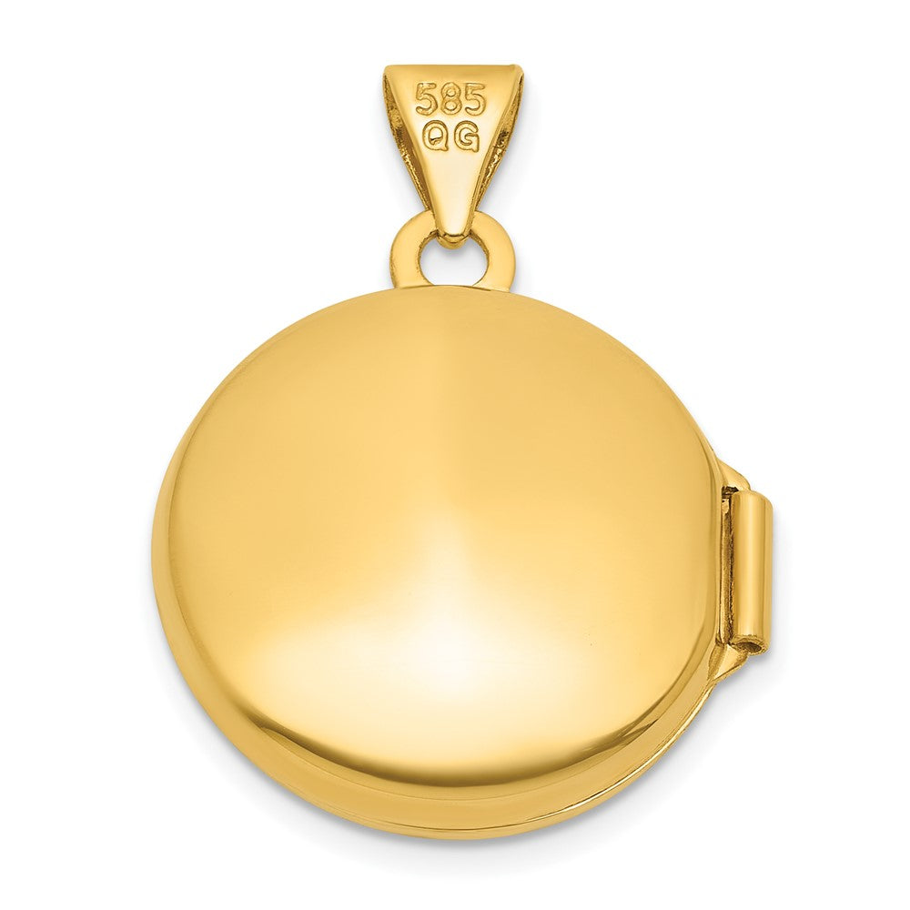14k and White Rhodium Polished Celtic 16mm Round Locket