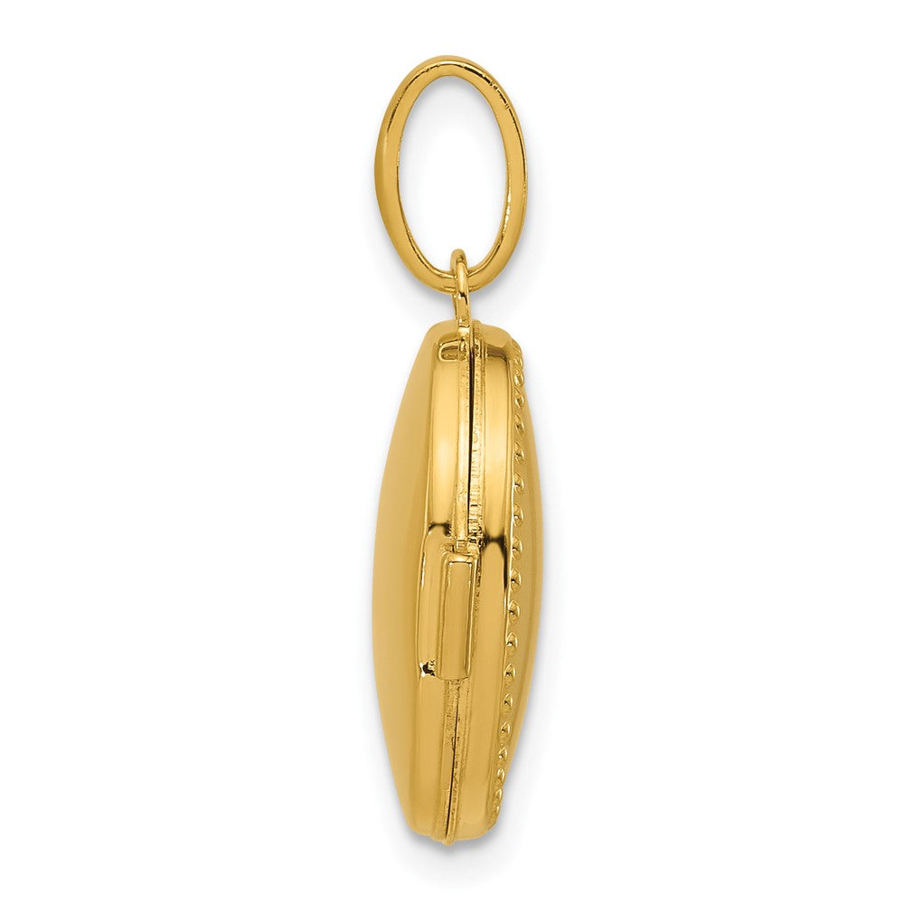 14k Polished with Border 17mm Oval Locket