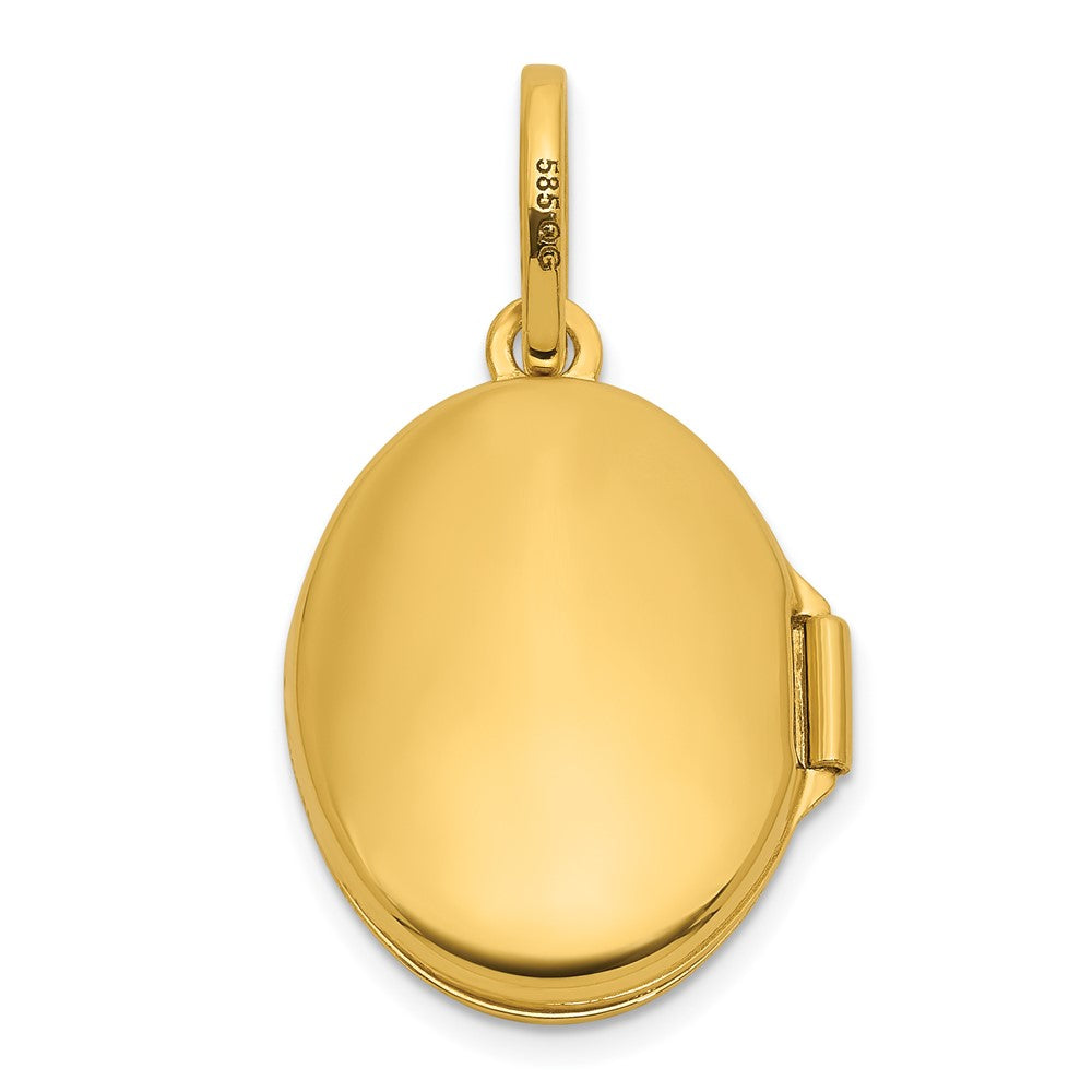 14k Polished with Border 17mm Oval Locket