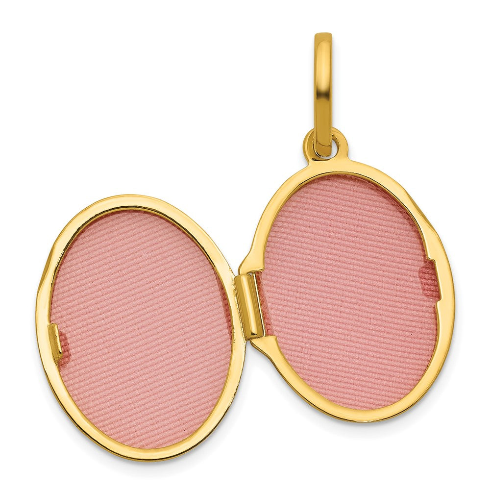 14k Polished with Border 17mm Oval Locket