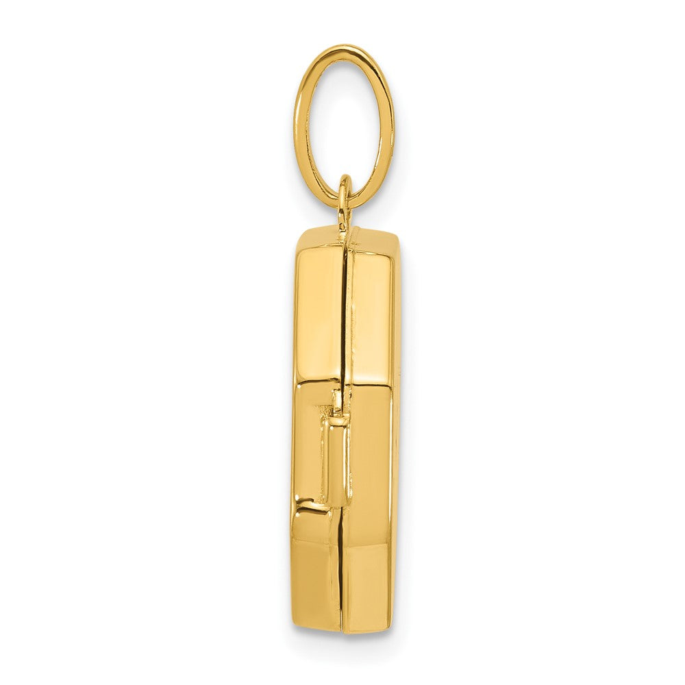 14k Diamond Polished With Star 18mm Octagon Shaped Locket