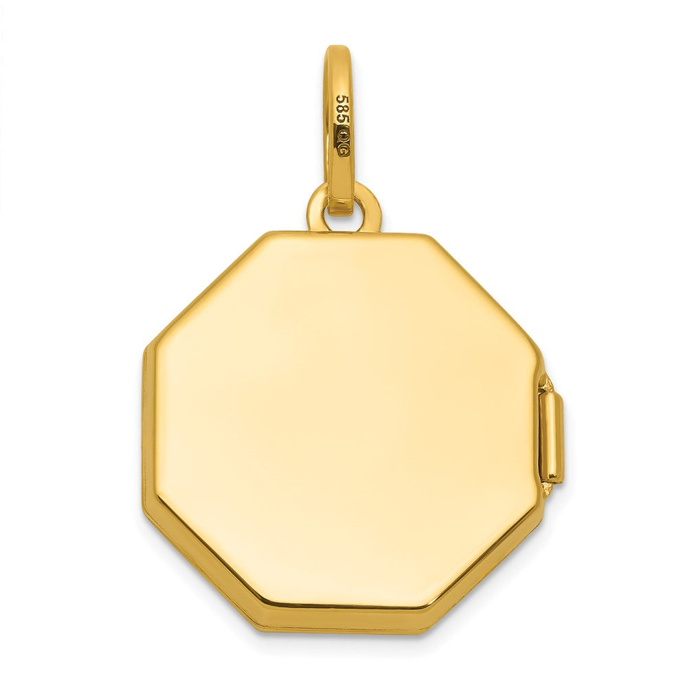 14k Polished Reversible 18mm Octagon Shaped Locket