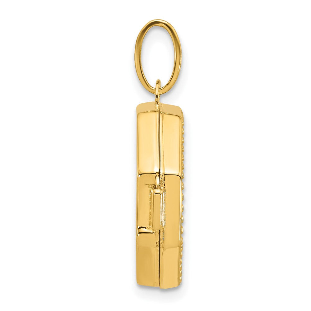 14k Polished with Border 18mm Octagon Shaped Locket
