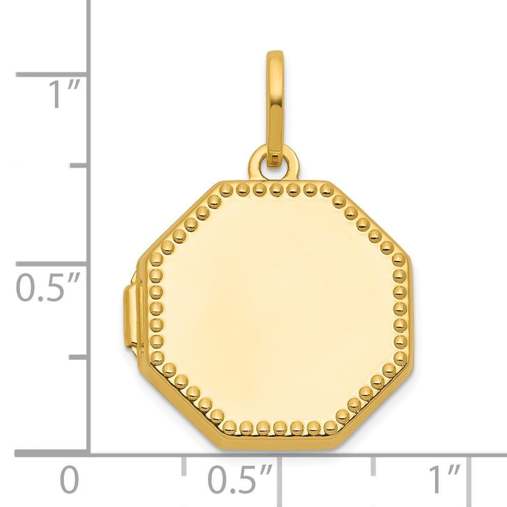 14k Polished with Border 18mm Octagon Shaped Locket