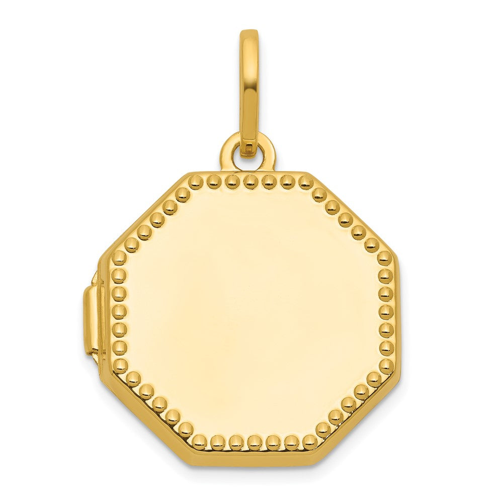 14k Polished with Border 18mm Octagon Shaped Locket