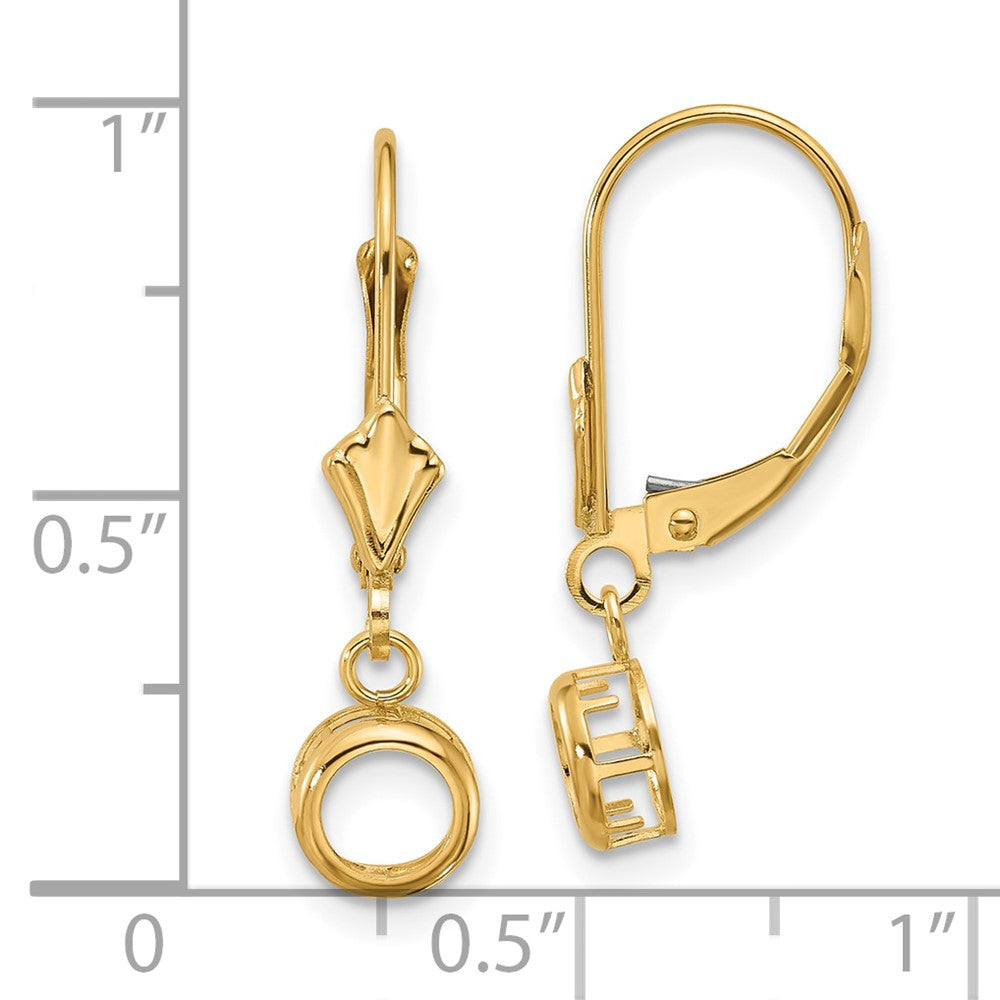 14k 5mm Round Leverback Earring Mountings