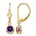 14k 5mm Amethyst Leverback Earring