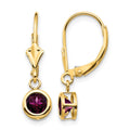 14k 5mm Rhodolite Garnet Leverback Earrings