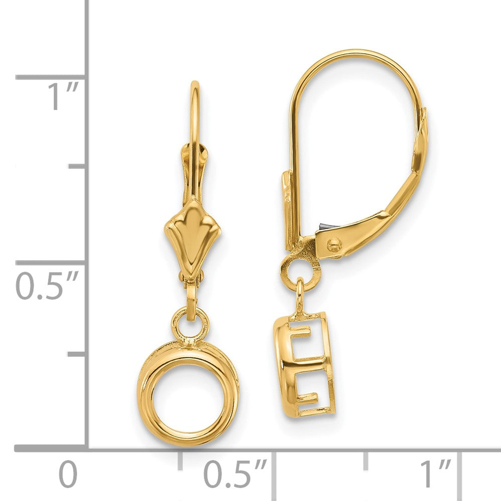14k 6mm Round Leverback Earring Mountings