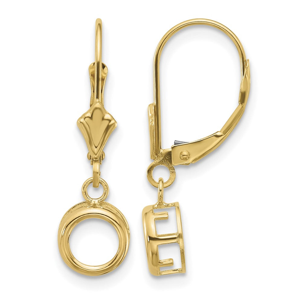 14k 6mm Round Leverback Earring Mountings