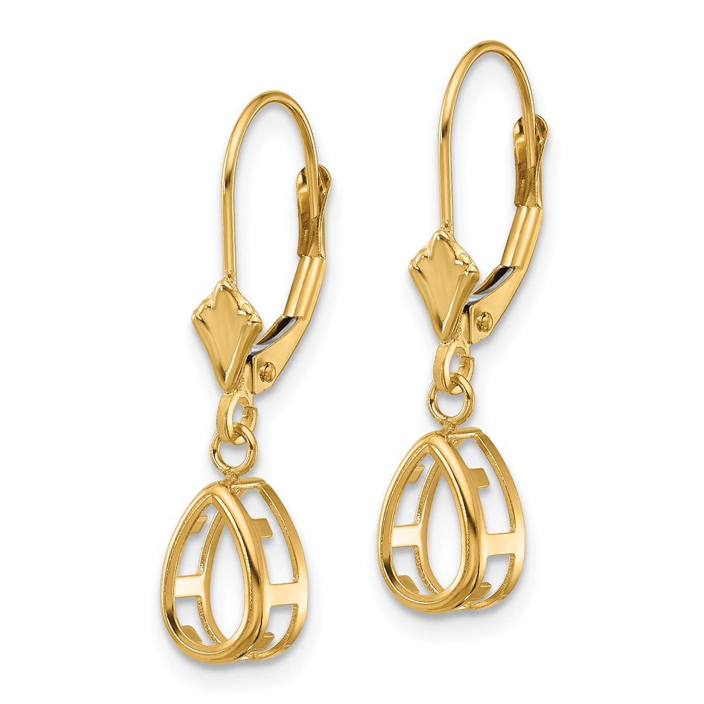 14k 8x5 Pear Leverback Earring Mounting