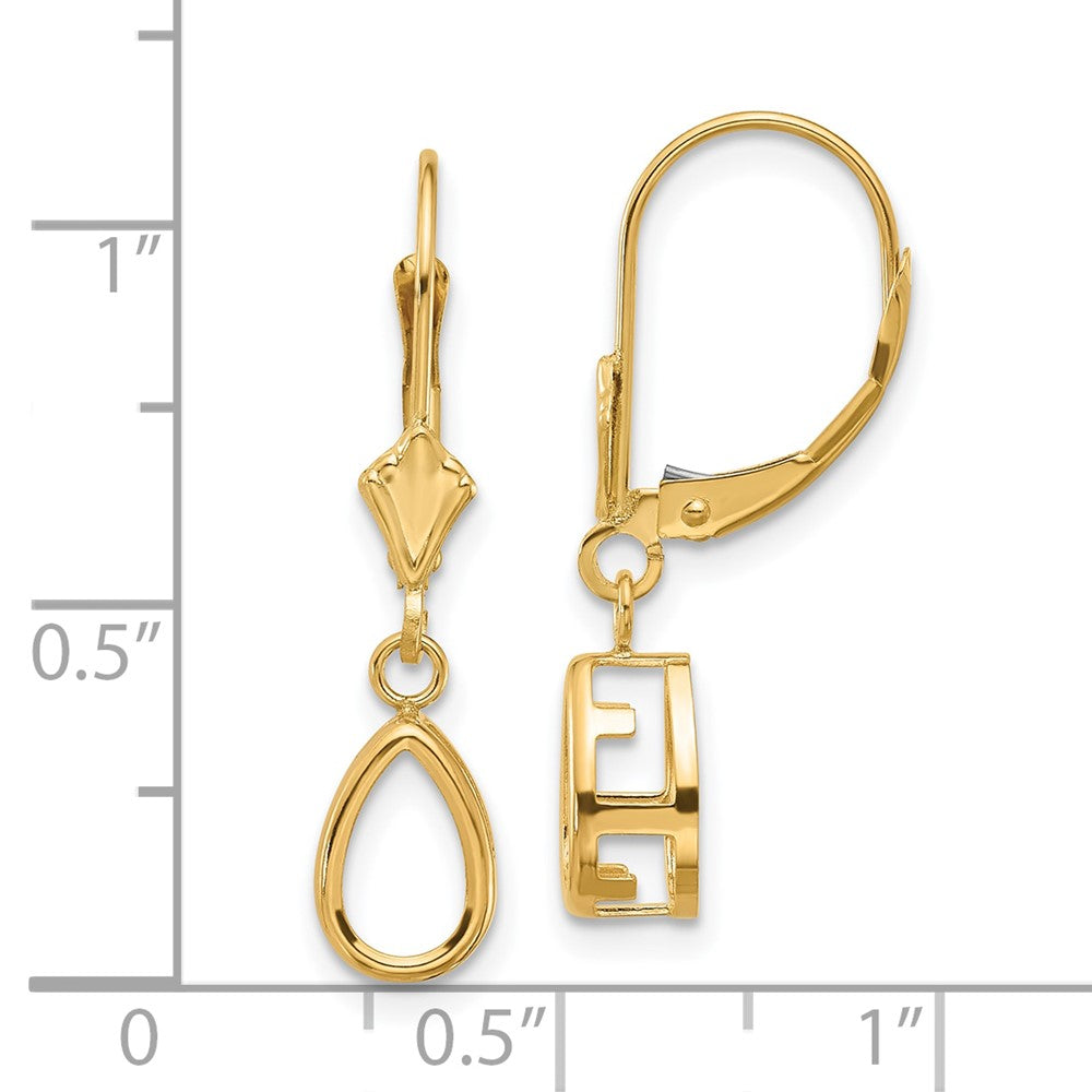 14k 8x5 Pear Leverback Earring Mounting