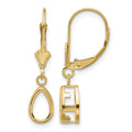 14k 8x5 Pear Leverback Earring Mounting