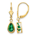 14k 8x5mm Pear Mount St. Helens Leverback Earrings