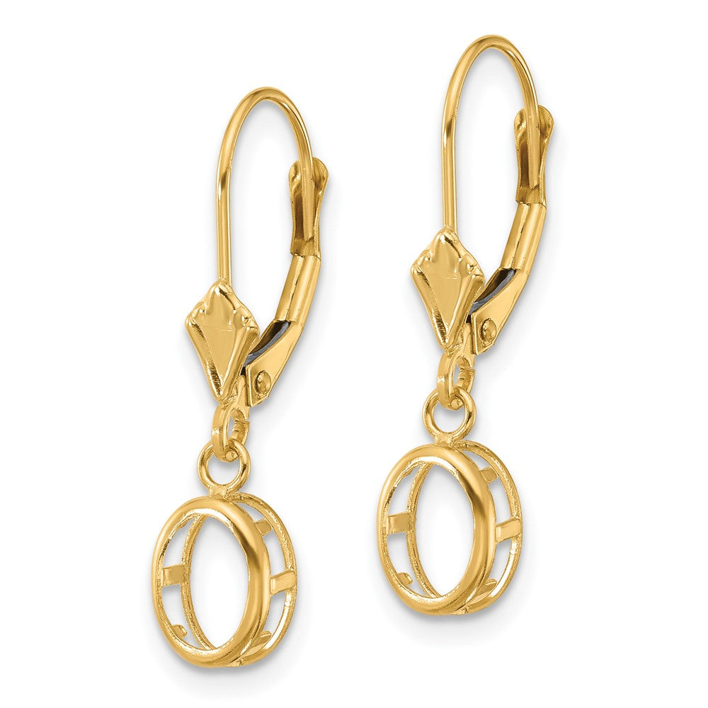 14k 7x5 Oval Leverback Earring Mounting