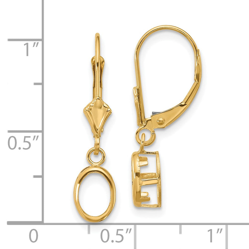 14k 7x5 Oval Leverback Earring Mounting