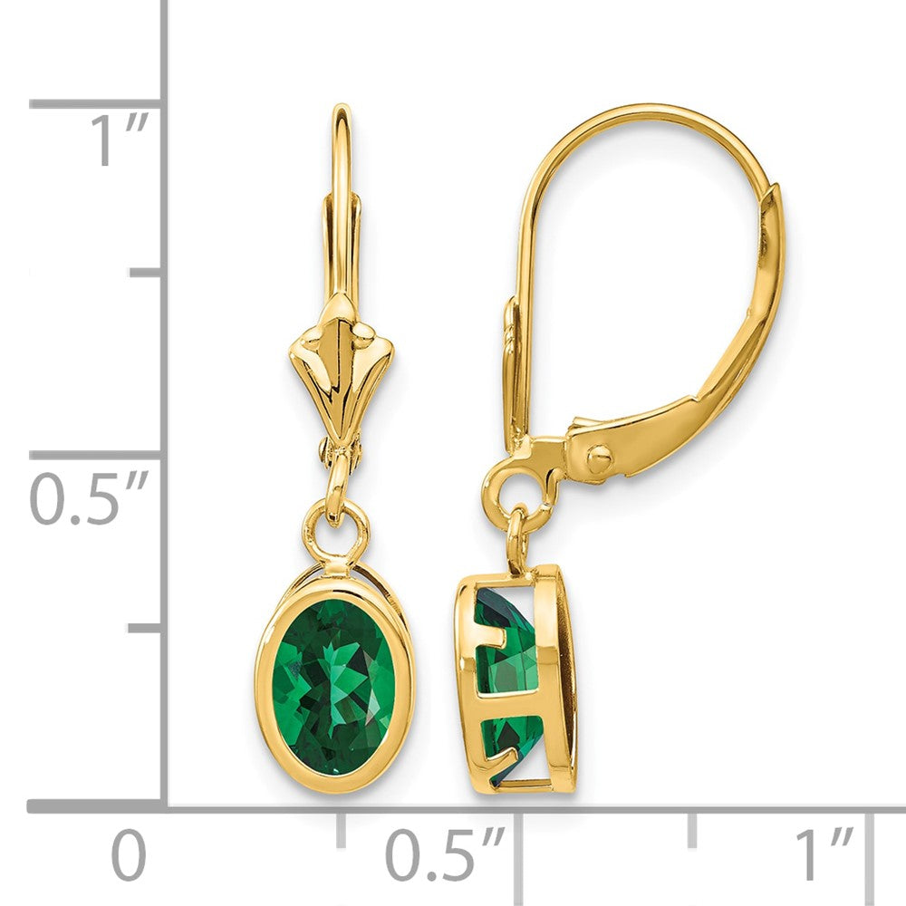 14k 7x5mm Oval Mount St. Helens Leverback Earrings