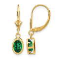 14k 7x5mm Oval Mount St. Helens Leverback Earrings