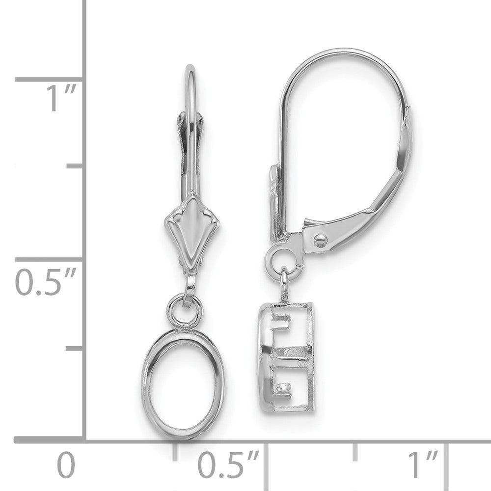 14k White Gold 7x5 Oval Leverback Mounting