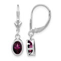 14kw Rhodolite Garnet Oval Leverback Earrings