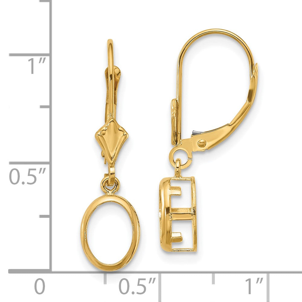 14k 8x6 Oval Leverback Earring Mounting