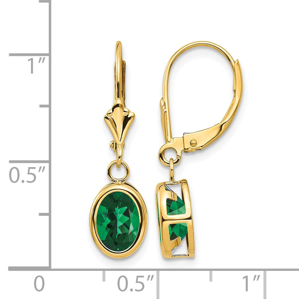 14k Mount St. Helens Oval Leverback Earrings