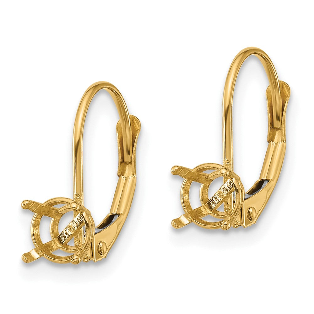 14k 5mm Round Leverback Earring Mounting