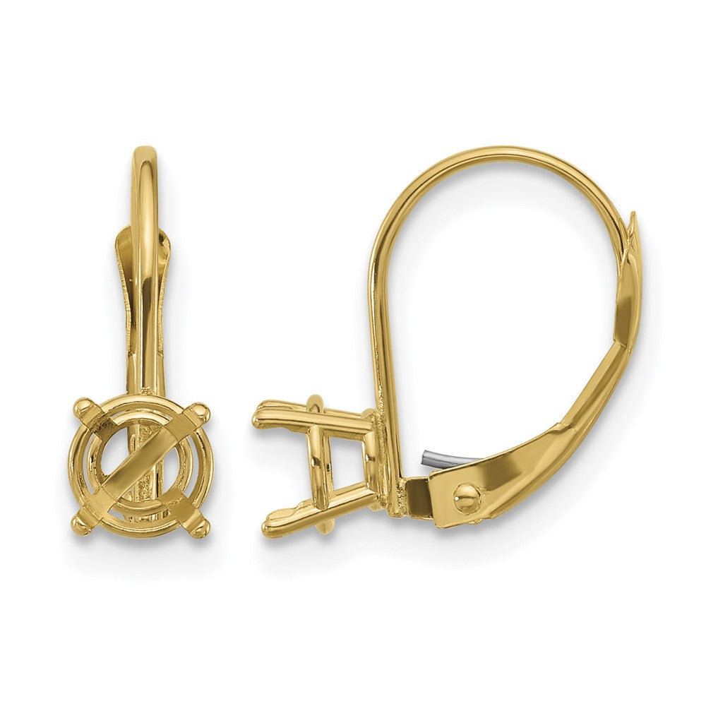 14k 5mm Round Leverback Earring Mounting