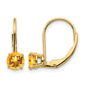 14k 5mm Citrine Leverback Earrings
