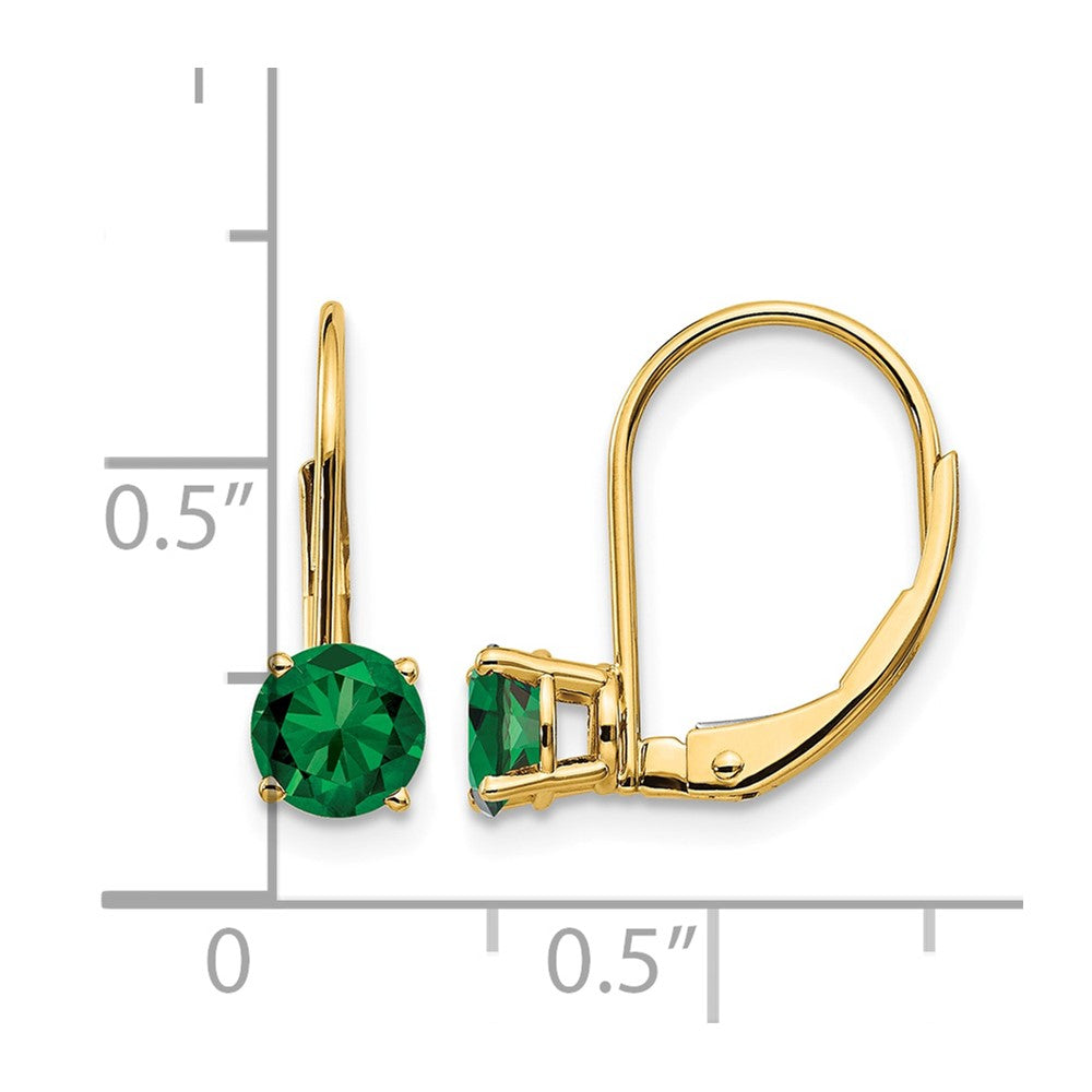 14k 5mm Mount St. Helens Leverback Earrings