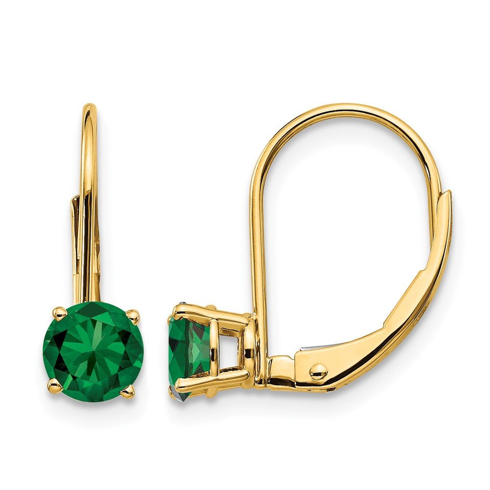 14k 5mm Mount St. Helens Leverback Earrings