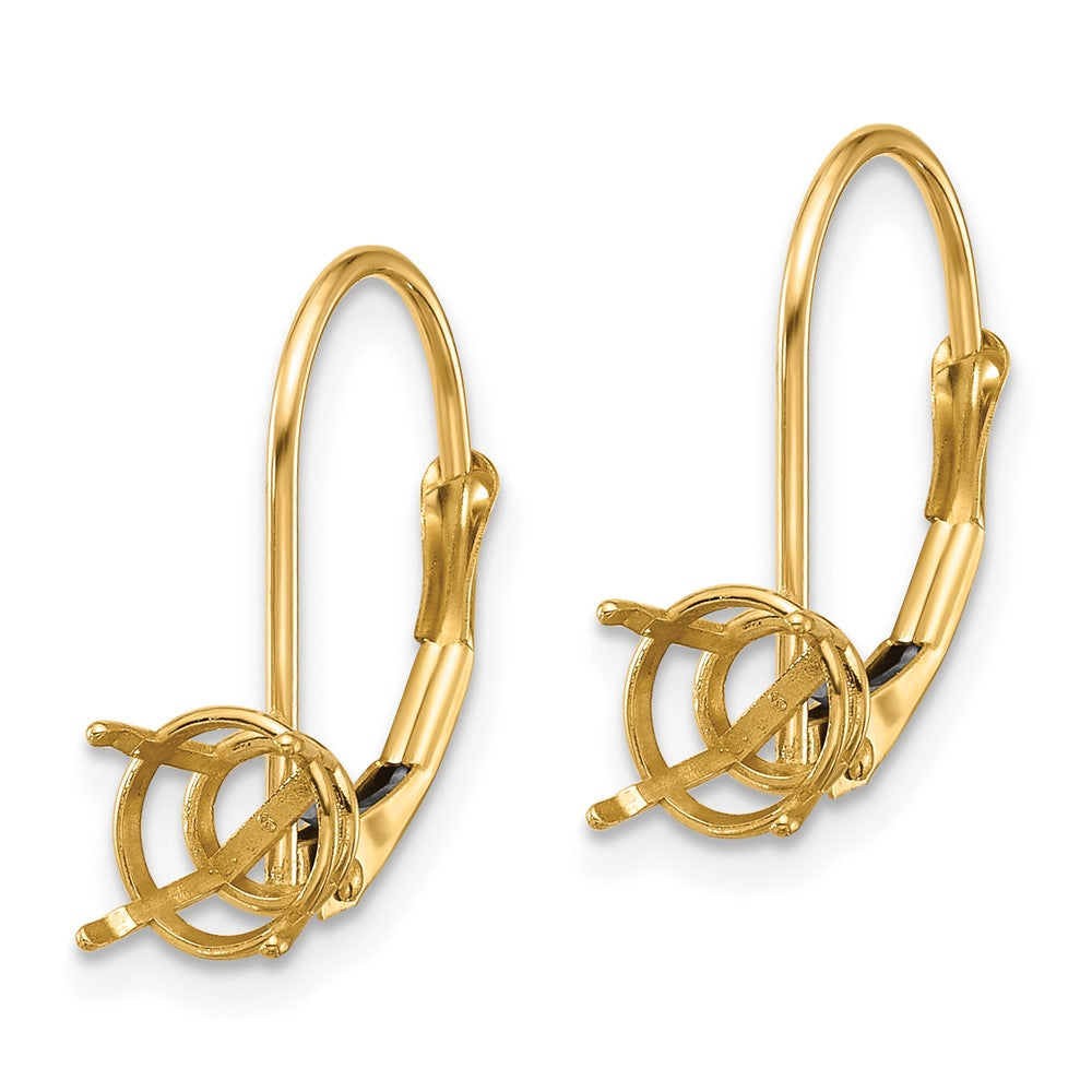 14k 6mm Round Leverback Earring Mounting
