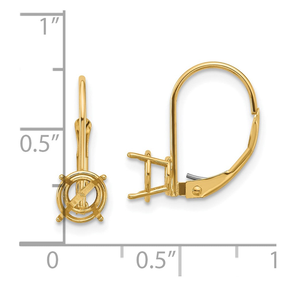 14k 6mm Round Leverback Earring Mounting