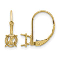 14k 6mm Round Leverback Earring Mounting