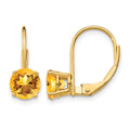 14k 6mm Citrine Leverback Earrings