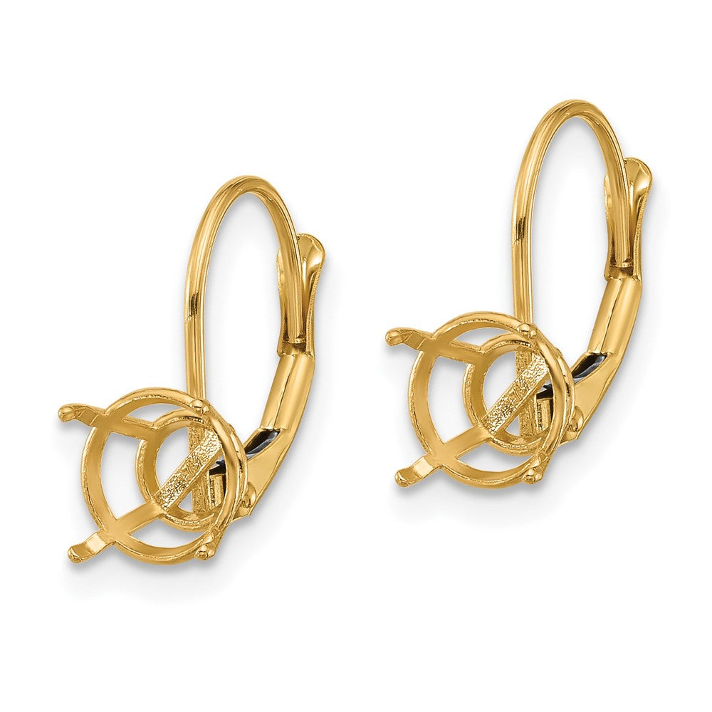 14k 7mm Round Leverback Earring Mounting