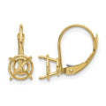 14k 7mm Round Leverback Earring Mounting