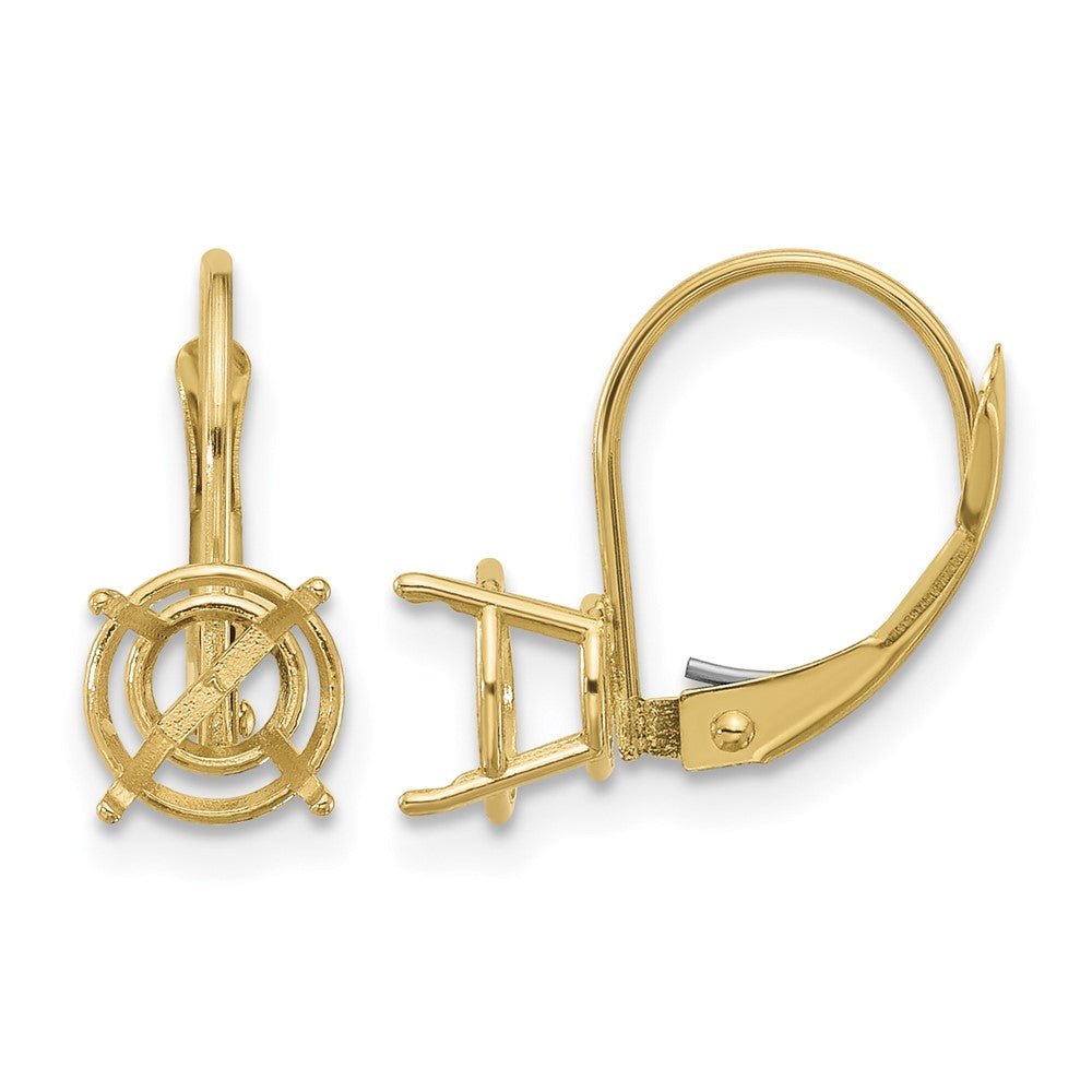14k 7mm Round Leverback Earring Mounting