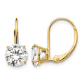 14k 7mm Cubic Zirconia Leverback Earrings
