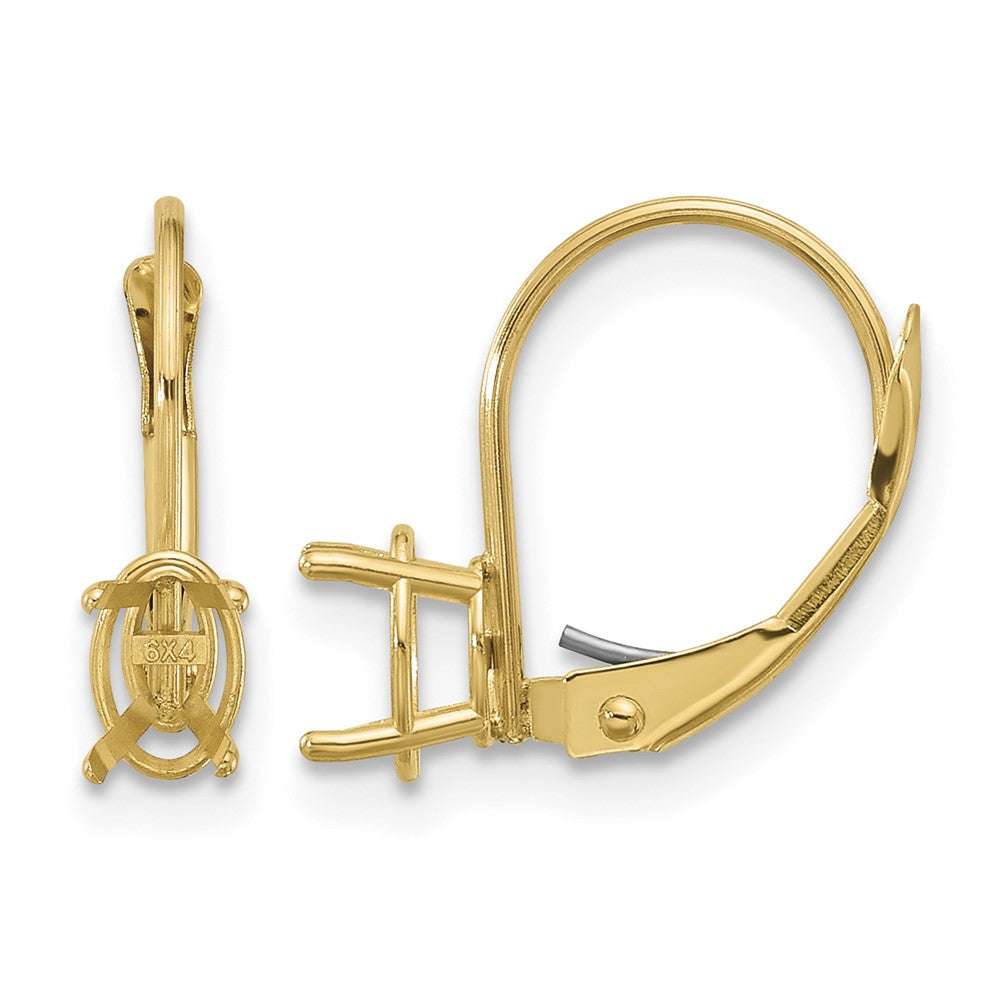 14k 6x4 Oval Leverback Earring Mounting