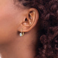14k 6x4mm Oval Cubic Zirconia Leverback Earrings