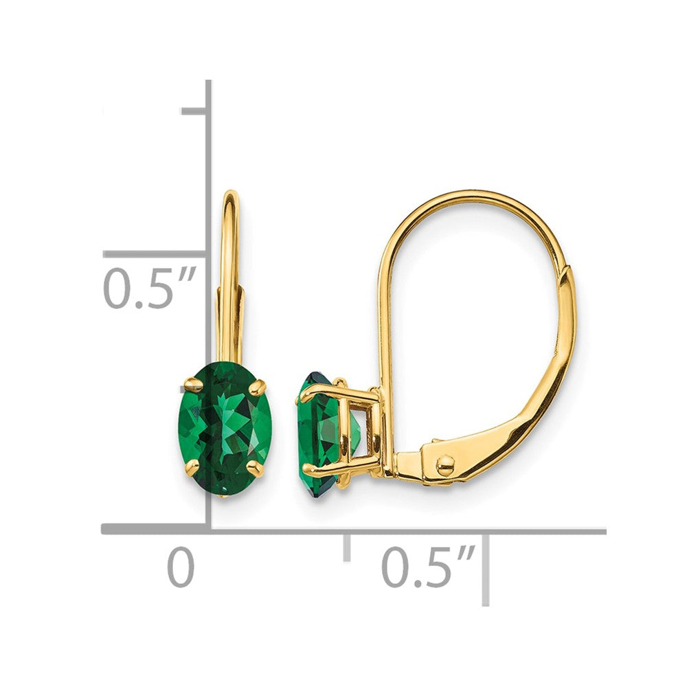 14k Mount St. Helens Oval Leverback Earrings