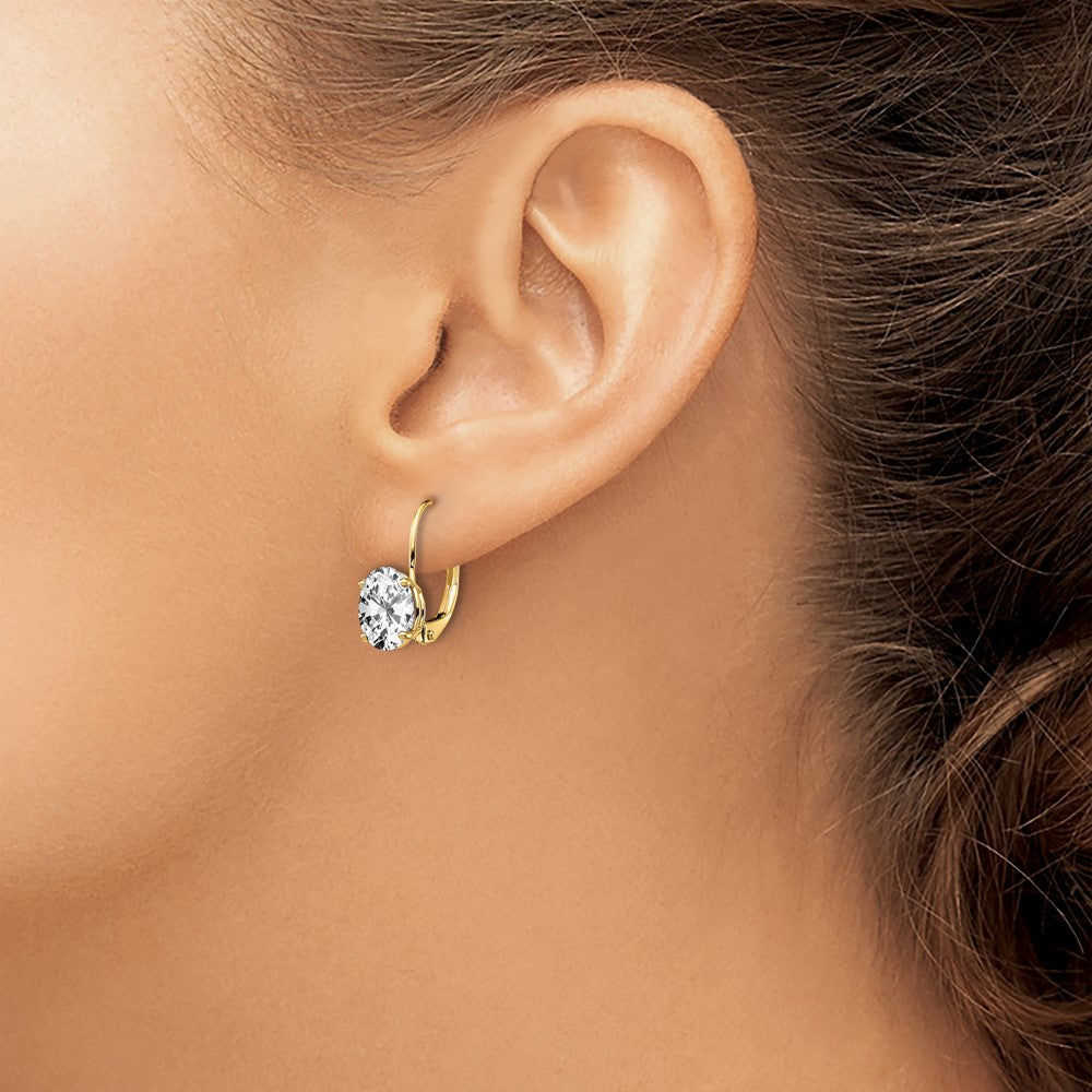 14k 8x6 Oval Leverback Earring Mounting