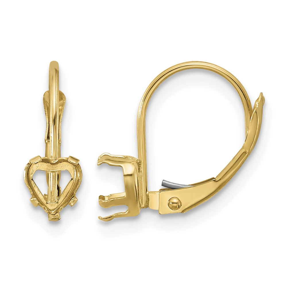 14k 5mm Heart Leverback Earring Mounting