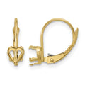 14k 5mm Heart Leverback Earring Mounting