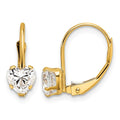 14k 5mm Heart Cubic Zirconia Leverback Earrings