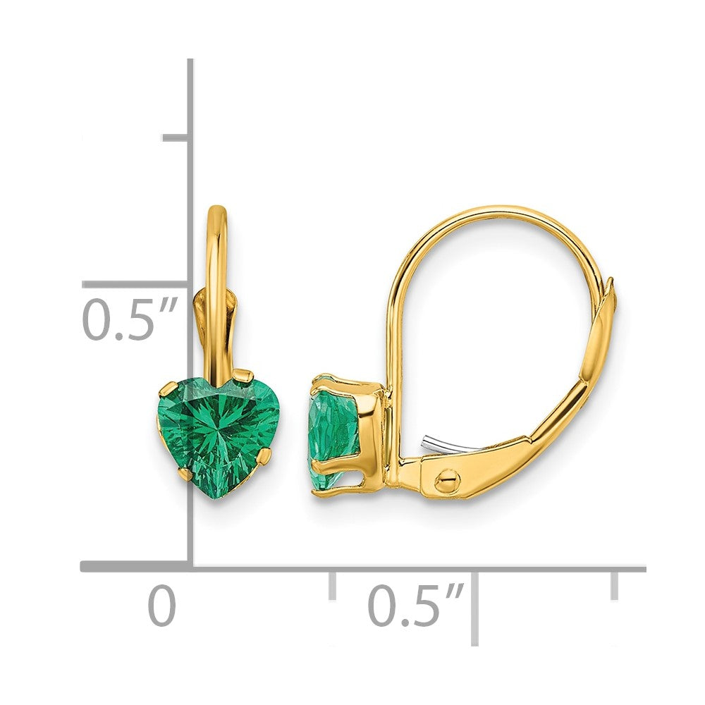 14k 5mm Heart Mount St. Helens Leverback Earrings